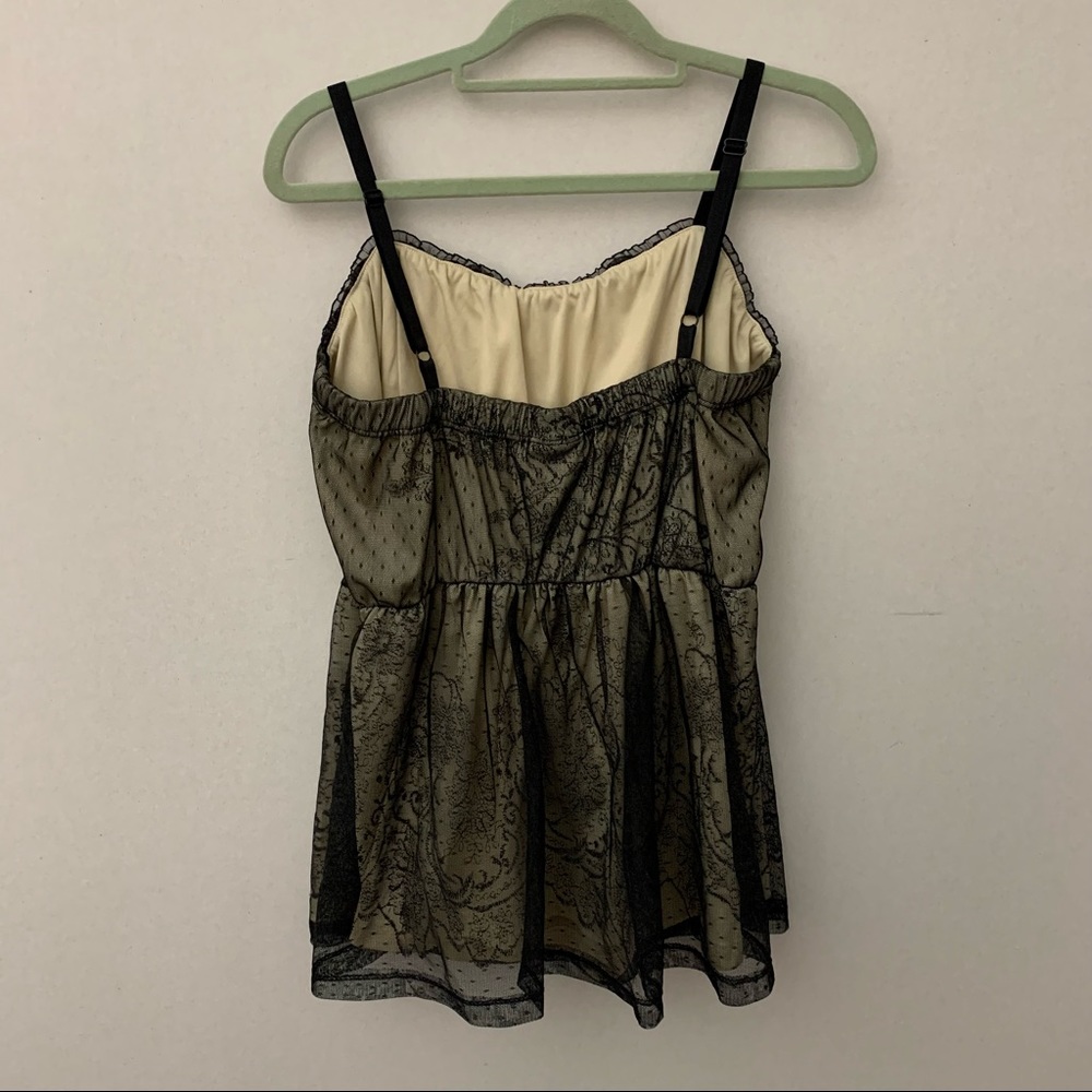 Torrid Black Lace Overlay Babydoll Tank Top - Picture 5 of 7